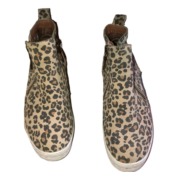 Sketcher Platform Leopard Bootie, Double Zipper on Each, Y2K Style SZ 7.5 - Picture 3 of 9